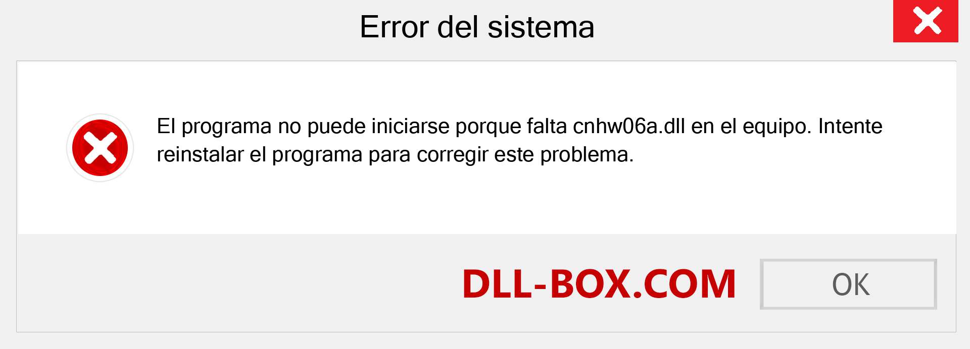 ¿Falta el archivo cnhw06a.dll ?. Descargar para Windows 7, 8, 10 - Corregir cnhw06a dll Missing Error en Windows, fotos, imágenes